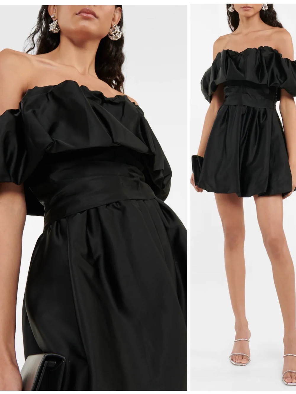 MWT Jonathan Simkhai Astoria Off Shoulder Mini Short Dress in Black Women’s 2